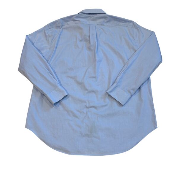 Lauren Ralph Lauren Dress Shirt Mens 18 Blue Classic Fit Stretch Long Sleeve - Picture 2 of 9